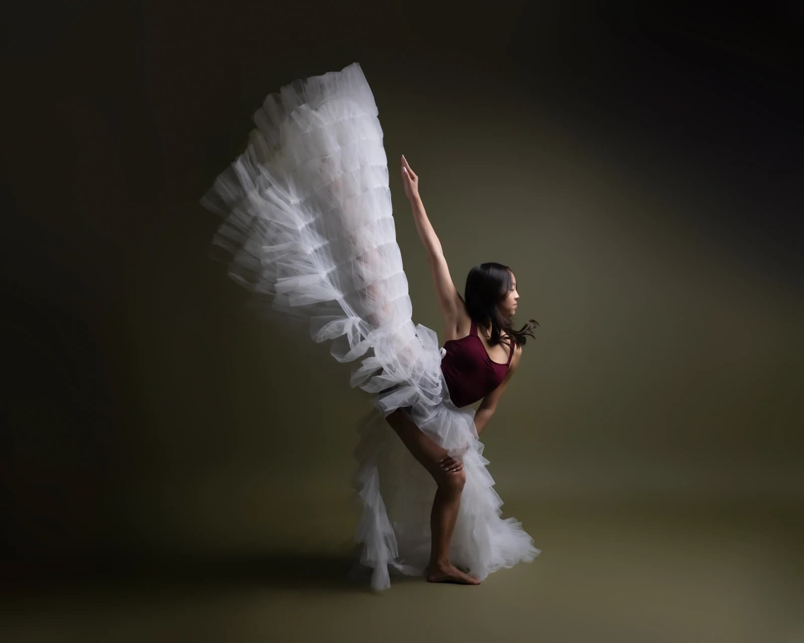 Gallery photograph G19 — Dramatic fabric motion and negative space.